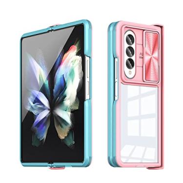 Imagem de Para Samsung Galaxy Z Fold4 5G ZFold4 Case Transparente Silicone Phone Case Para Samsung Z fold 4 Zfold Slider Camera Protect Back Cover, Pink, blue, for galaxy Z Fold 4