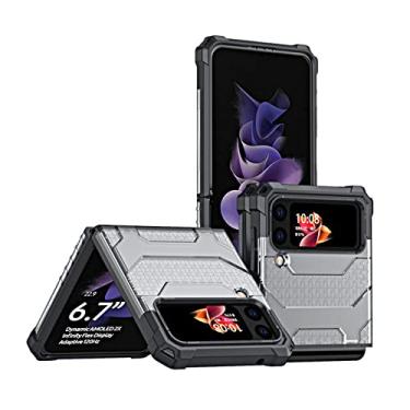 Imagem de Capa dobrável antiderrapante antiderrapante para Samsung Galaxy Z Flip3 5G Flip 3 Capa de telefone ultrafina para capas Samsung Z Flip 3, preta, para galaxy Z flip 3