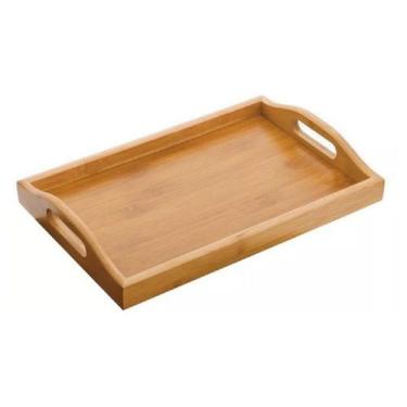 Imagem de Bandeja De Bambu Madeira Com Alça Decorativa 38 X 26 X 5cm - Clink