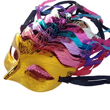 Imagem de Arlai Máscara de meia face para festa de Halloween, decoração de carnaval patriótico, pacote com 12