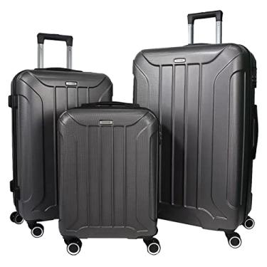 Imagem de MIAZIB Conjunto de 3 malas expansíveis com 4 rodas giratórias, conjunto de malas rígidas para todas as pessoas, Cinza A, Estojo de carrinho com rodas giratórias