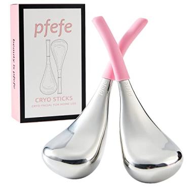 Imagem de pfefe Cryo Sticks Globos de gelo para cuidados com a pele facial para mulheres, olhos faciais, ferramentas de beleza facial de aço inoxidável para meninas e mulheres, suprimentos para esteticistas