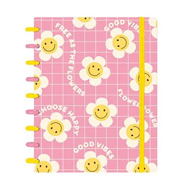 Imagem de Caderno Disco ISCOOL Inteligente M Good Vibes Flor Rosa