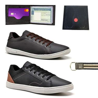 Imagem de Kit 2 Sapatênis Polo State Ravy + Cinto Gorgurão e Tapete Satinizante Brinde (40)