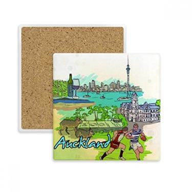 Imagem de Porta-copos quadrado City Football Red Wine Auckland porta-copos suporte subplaca pedra isolante