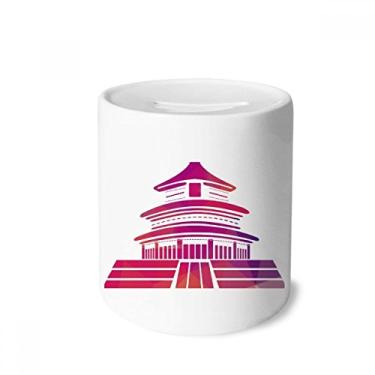 Imagem de DIYthinker Caixa de dinheiro patriotismo do Templo do Céu vermelho da China porta-moedas de cerâmica presente de cofrinho