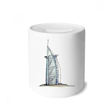 Imagem de DIYthinker Burj al-Arab Luxury Hotel Dubai Dinheiro Caixa de Cerâmica Porta-Moedas Presente