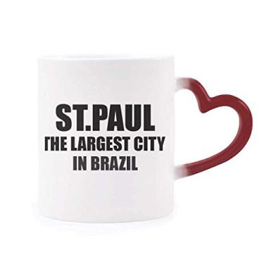 Imagem de Caneca sensível ao calor ST.Paul, a maior cidade do Brasil, copo de grés que muda de cor vermelha