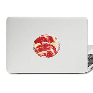 Imagem de Adesivo de vinil com textura de carne crua de bife, decalque para notebook
