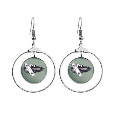 Imagem de Brincos Hip-Hop Freedom Skateboard Monster Pattern Pendente Argola Joias Círculo Drop