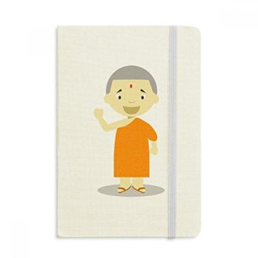 Imagem de Caderno de desenho de monge Nepal vestido laranja oficial de tecido capa dura diário clássico
