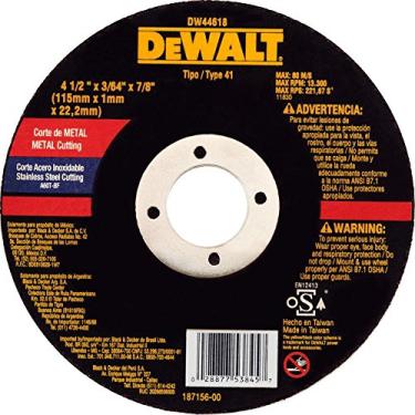 Imagem de Disco Abrasivo de Corte Fino 4 1/2 x 3/54 x 7/8 Pol.-DEWALT-DW44618