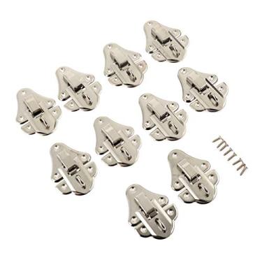 Imagem de 10 pc Antique Caixa de Prata Latches Decorativo Hasp Toggle Toggle para Jóias Caixa de Madeira Mala W/Parafuso Móveis Hardware 48 * 35mm YYDFPIIA