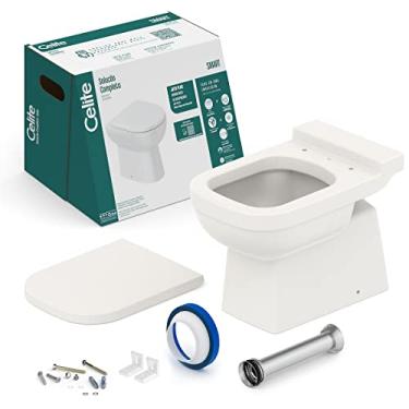 Imagem de Kit bacia convencional, assento termofixo softclose e complementos de instalações Elite Beige - Celite