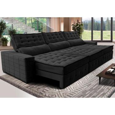 Imagem de Sofá Retrátil e Reclinável 3,85m Cama inBox Big Puffer. com SoftGel D40 Velupluma