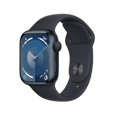 Imagem de Apple Watch Series 9 GPS Caixa Meia-noite de Alumínio 41 mm Pulseira Esportiva Meia-noite P/M - Neutro em Carbono