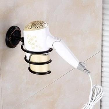 Imagem de Conjunto de acessórios de banheiro de latão sólido preto, gancho para roupão, suporte para papel, barra de toalha, cesto de sabonete, conjuntos de acessórios para banheiro, rack de secador de cabelo