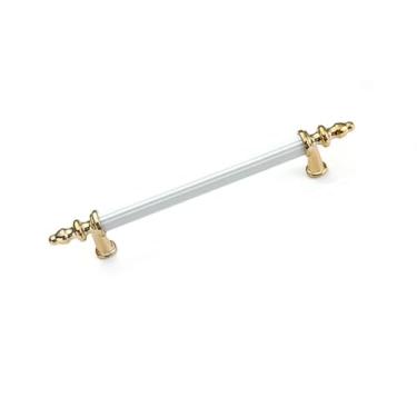 Imagem de Maçaneta leve para porta de armário, gaveta, sapato, móveis, tubo circular, ouro branco 160mm