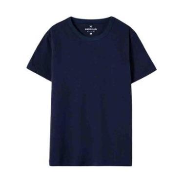 Imagem de Camiseta Básica Hering Infantil Menino Modelagem Regular Azul Marinho-Masculino