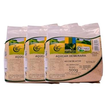 Imagem de Kit 3X: Açúcar Demerara Orgânico Coopernatural 500g