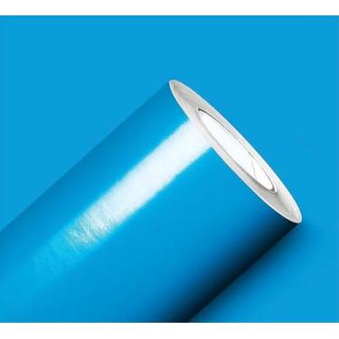Imagem de Papel Adesivo Envelopamento Vinílico Moveis Geladeira Azul Céu 1m x 50cm