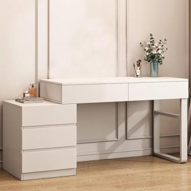 Imagem de Penteadeira de Maquiagem WFJHZH com 5 Gavetas, Muito Armazenamento, Bancada Espaçosa para Quarto, Branco, Contemporâneo, Metal