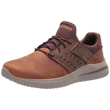 Imagem de Skechers Delson 3.0 Ezra Leather Bungee Lace Slip-On masculino, CD, 7 X-Wide