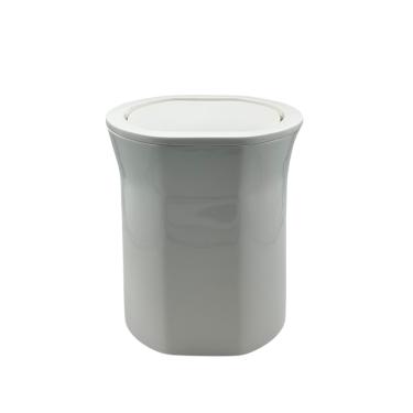 Imagem de Lixeira Oval Basculante 5L Em Resina Branco