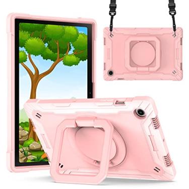 Imagem de Dteck Capa para tablet Samsung Galaxy Tab A8 (modelo SM-X200) (modelo SM-X200) - [com alça de ombro] capa resistente com suporte Shokcproof, capa protetora portátil para crianças (01 ouro rosa)