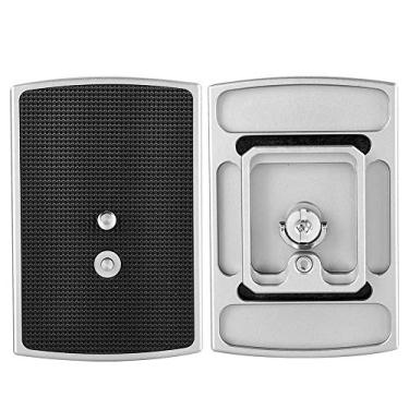 Imagem de Placa de Liberação Rápida de tripé, Placa de tripé TH-650DV Placa de Liberação Rápida de Monopés de Liga de Alumínio Cinza Com Parafuso de Montagem de /4 Polegadas para Câmera DSLR