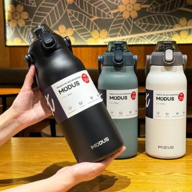 Imagem de Garrafa Térmica de Água Café Suco Aço Inox Portátil 1,7 Litros Bebida 