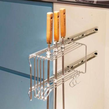 Imagem de Suporte Porta Espetos Lateral em aço INOX - Uso Interno - Masutti Copa