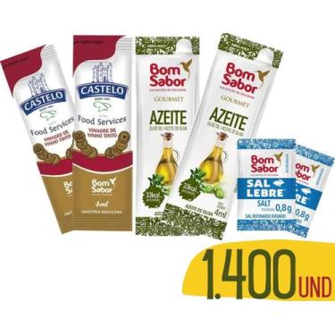 Imagem de Azeite Oliva + Vinagre Castelo + Sal Lebre Bom Sabor - 1.400 un