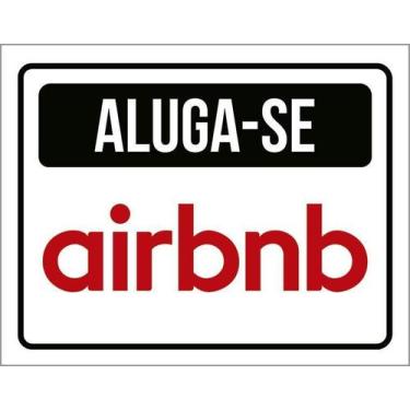 Imagem de Placa Sinalização - Aluga-Se Airbnb 18X23 - Sinalizo