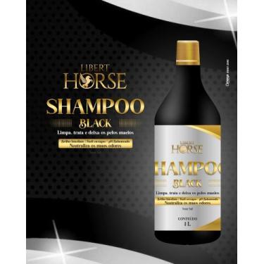 Imagem de Shampoo Black 1L - Libert Horse  Shampoo para cavalos de pelos escuros