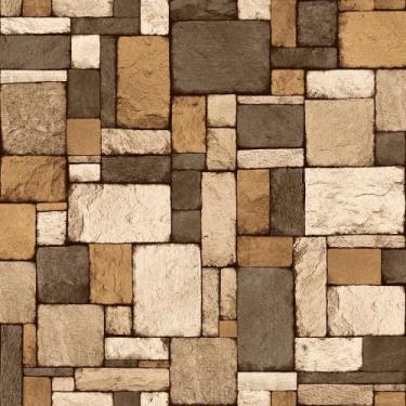 Imagem de Papel de Parede Vinílico Contemporâneo Rústico Elementos Naturais Bege