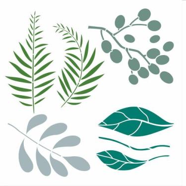 Imagem de Stencil Sp. 30,5X30,5 3143 Org. Folhas D - OPA