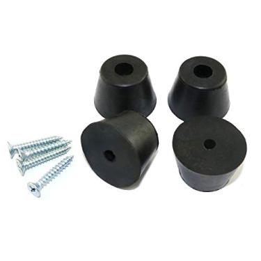 Imagem de RLECS 4 peças de pés redondos de borracha com arruela embutida D30x21xH20 mm D36x27xH25 mm almofadas de pés de cadeira de mesa armários de borracha preta protetores de piso de pés de pés de pés, Medium