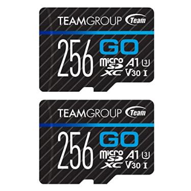 Imagem de TEAMGROUP Cartão GO 256 GB x 2 pacotes micro SDXC UHS-I U3 V30 4K para GoPro e câmeras de ação cartão de memória flash de alta velocidade com adaptador para atividades ao ar livre, esportes, fotos 4K TGUSDX256GU364