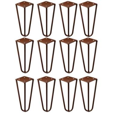 Imagem de Kit 12 Pés de Metal 15 CM Hairpin Legs Mesas de Centro Puffs Bronze G41