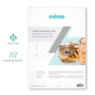 Imagem de Adesivo A4 180g Imprimível Jateado Prata Mimo 10 Folhas