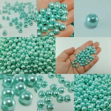 Imagem de 100 peças pérola 8 mm p/ colar, pulseiras, chinelos, brincos e artesan