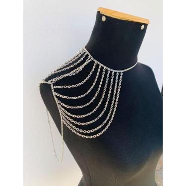 Imagem de Bodychain Ombreira de correntes banhado tendência Festival - Dondocas.