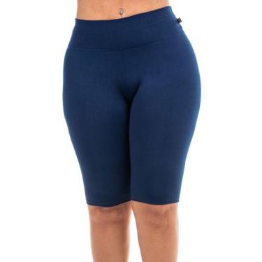 Imagem de Bermuda Plus Size Suplex Wolfox Cintura Alta Feminina, G1, Mescla