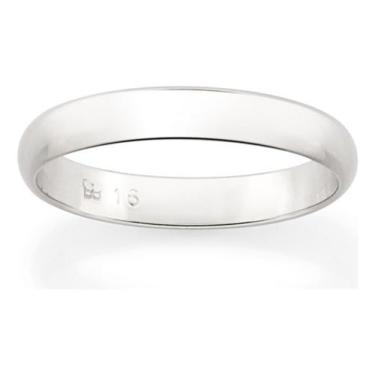 Imagem de Aliança Fina Lisa Meia Cana 310129 - ROMMANEL, Branco, 14