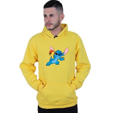 Imagem de Moletom Unissex Canguru Lilo Stitch Arma - Lafre, Amarelo, GG