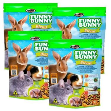 Imagem de Racao Coelho e Roedores Funny Bunny 500g Kit 4 unidades - SUPRA PETS