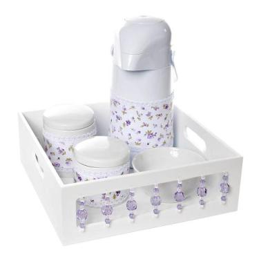 Imagem de Kit Higiene com Porcelanas E Capa Pedra Lilás Quarto Bebê Infantil Men