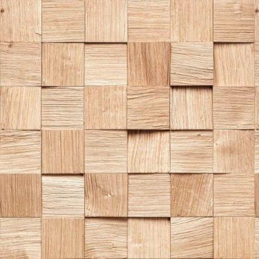 Imagem de Papel De Parede Madeira 3D Tonalidade Clara Cubos - 2,50m - DEKAL DECO
