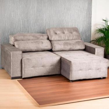 Imagem de Sofá Retrátil e Reclinável Évora 2,50m Veludo Cappuccino D28 - SofásWe